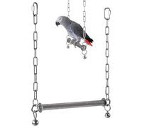 Barra de - Asiento de metal resistente para pájaros, accesorio para pájaros, juego de entretenimiento con campana, fijación estable estructura duradera | actividad dinámica de pajarera para