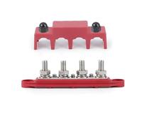 Barra de autobús M8 M10 Positivo Negativo de 12V, bloque de distribución de energía de batería de 250A con cubierta for barco, RV, camión, Camper, 1 Uds.(M10 RED)