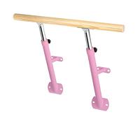 Barra de ballet Bastón de baile de madera maciza montado en la pared Postes de ballet ajustables en altura profesional Barra de estiramiento de baile resistente for niños, adultos y principiantes(Pink