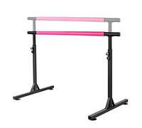 Barra de Ballet portátil de Acero con Altura Ajustable de 81 a 116 cm y 4 potentes ventosas Que soportan 200 kg.,Rosa - 2,3 m/7,5 pies