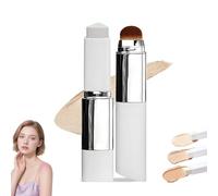 Barra De Base De Maquillaje Que Cambia De Color, Barra De Crema Blanca Coreana Con Cabezal De Brocha, Base De Maquillaje De Cobertura Completa A Media, Con Cabezal De Brocha (1 unidad - Claro)