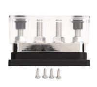 Barra de Bus de Batería, Bloque de Distribución de Energía DC12V a 48V 600A Bloque de Distribución de Energía de Alta Corriente M10 4 Stud para Automóvil RV Boat Yacht Terminal (Negro)