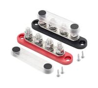 Barra de bus Terminal 150A, 5 pernos M8, bloque de distribución de energía de batería, barras colectoras de coche de 12V, color rojo y negro, for barco marino automotriz, 1 Uds.