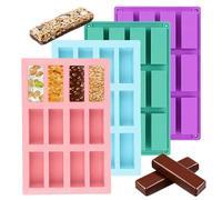 Barra de cereales de silicona, molde de 8 huecos, forma de barrita, molde de silicona para hacer barras de chocolate, magdalenas, brownies