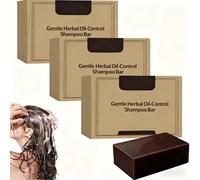 Barra de Champú Control de Aceite Natural para Cabello Graso y Caspa, Champú Sólido de Limpieza Profunda con Hierbas Orgánicas, Jabón Nutritivo para el Cabello, Vegano con Espuma Abundante (3Piezas)