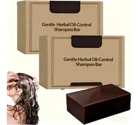 Barra de Champú Control de Aceite Natural para Cabello Graso y Caspa, Champú Sólido de Limpieza Profunda con Hierbas Orgánicas, Jabón Nutritivo para el Cabello, Vegano con Espuma Abundante (2Piezas)