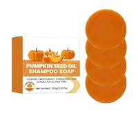 Barra de champú de aceite de semilla de calabaza, para reparar el crecimiento del cabello, jabón de champú hidratante sólido para cabello seco y dañado, cuidado del cabello vegano nutritivo
