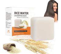 Barra De Champú De Agua De Arroz, Barra De Champú De Arroz, Jabón Natural Hidratante Y Humectante Para El Cabello, Barra De Champú Y Acondicionador, Para Cabello Dañado Y Debilitado (1 pieza)