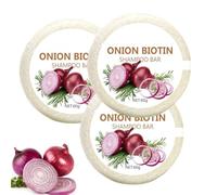 Barra de champú de cebolla, barra de romero, champú sólido para fortalecer el cabello, cuero cabelludo al mismo tiempo, calma, limpieza profunda e hidratación para todo tipo de cabello (3 unidades)