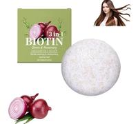 Barra de champú de cebolla romero para el crecimiento del cabello, jabón capilar biotina anticaída, champú sólido natural hidratante y fortificante para mujeres y hombres sin sulfato (1pcs)