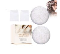 Barra de champú Jabón Champú de Arroz, Jabón Capilar Sólido para Cabello Brillante y Graso, Ideal para Cabello Fino, Delgado y Dañado, Uso Diario y Viajes para Hombres y Mujeres, 2 Unidades