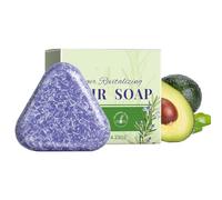 Barra de champú, jabón de champú de jengibre, jabón para el cabello con aguacate triángulo contra la caída del cabello, Unsex para refrescante, limpia suavemente el cuero cabelludo