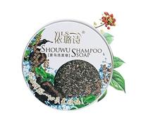 Barra De Champú Para cabello-Gris: Jabón Para el-cabello-A Base De Hierbas Polygonm, Champú Sólido Revitalizante Del-Color, Barra Hidratante Para el-Cuero Cabelludo | Tratamiento Natural Para Oscurec