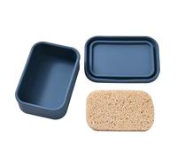 Barra de champú sólido titular grande a prueba de fugas caja de jabón de viaje caja de jabón de silicona con capa de drenaje adecuado para camping, gimnasio, baño, Essentials al aire libre