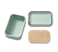 Barra de champú sólido titular grande a prueba de fugas caja de jabón de viaje caja de jabón de silicona con capa de drenaje adecuado para camping, gimnasio, baño, Essentials al aire libre