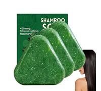 Barra de champú triángulo de ginseng y jengibre vegetal, jabón verde natural, jabón fortalecedor para el cabello, barra de champú sólido engrosamiento, limpieza suave, champús para el cuidado del
