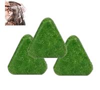 Barra de champú Triángulo de la naturaleza, Barra de champú de jabón verde, Cuidado de limpieza y nutrición calmante y suave, Mujeres y hombres (3PCS)