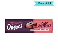 Barra de chocolate llena de frambuesa Ombar Coco - Paquete de 15 (42 g cada uno)