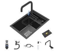 Barra de cocina ahorro de espacio Fregadero invisible Fregadero individual de RV con tapa pequeño fregadero Sifón incorporado fregadero de acero inoxidable