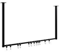 Barra de colgar fenton con 12 perchas metal negro 7x100x60 cm