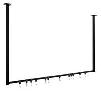 Barra de colgar fenton con 12 perchas metal negro 7x120x80 cm