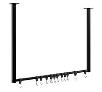 Barra de colgar fenton con 12 perchas metal negro 7x80x60 cm