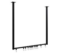 Barra de colgar fenton con 12 perchas metal negro 7x80x80 cm
