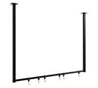 Barra de colgar fenton con 6 perchas metal negro 7x100x80 cm