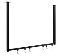 Barra de colgar fenton con 6 perchas metal negro 7x80x60 cm