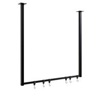 Barra de colgar fenton con 6 perchas metal negro 7x80x80 cm