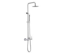 Barra de columna extensible con grifo monomando elaborada en latón y acero inoxidable color cromo Palancia de Valaz - 30 cm