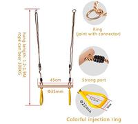 Barra de Columpio Trapecio para Niños con Anillos, Juego de Madera Fácil de Instalar, Adecuada para Gimnasia y Entrenamiento Muscular, Adultos, Gimnasio en Casa (Yellow)