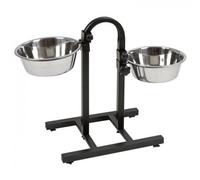 Barra de comida con tazón Kerbl para perros color Gris