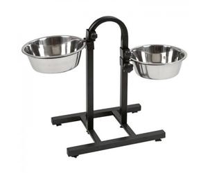 Barra de comida con tazón Kerbl para perros color Gris