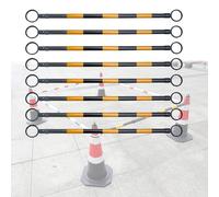 Barra de conexión reflectante for conos de tráfico - Barra portátil for obras, barrera telescópica de PVC for control de tráfico(Yellow-black,8pcs)