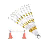 Barra De Cono De Tráfico Barra Retráctil Para Conos De Tráfico 120-200 Cm Poste De Barrera De Seguridad Para Señalización Vial Barra De Conexión Reflectante Para Conos(White and Yellow,8Pcs)