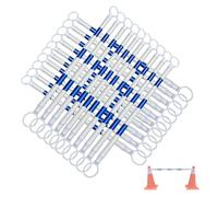 Barra de Conos de tráfico portátil y Extensible, de 1,2 m a 2 m, Barrera de Seguridad Reflectante Ligera para Control de multitudes, 20 barreras temporales Azules y Blancas para Zonas de tra