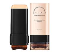barra de contorno, barra correctora,Base en barra mate natural con brocha | Barras de contorno, base de acabado ligero para nariz, frente, mejillas, día de la madre, oficinas