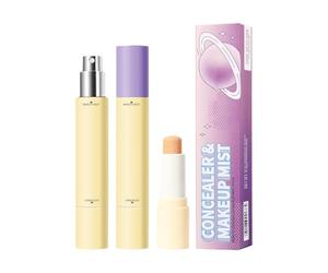 Barra De Corrector Y Spray Fijador - Corrector de Alta Cobertura con Bruma Fijadora | Maquillaje No Graso para Viajes y Ocasiones Especiales