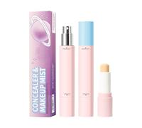 Barra De Corrector Y Spray Fijador,Crema Correctora De Color Con Spray Fijador De Maquillaje Para Rostro - Cosméticos Antimanchas Para Vacaciones Deportes Y Citas Diarias