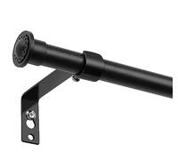 Barra de Cortina, 71-236cm Barra para Cortinas Extensible con Soportes, 16 mm de Diámetro Barra de Cortina Juego Ajustable de Herrajes de Acero Inoxidable Estilo Rústico Mate/Negro Mate