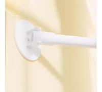 Barra de cortina ajustable antideslizante de 180°, soporte de brida giratoria de 180°, extensión redonda para paredes en ángulo, perfecta para uso en armario y baño (tamaño: 90 a 160 cm, color: C)