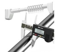 Barra de cortina ajustable sin taladrar de 0,4 m a 5,0 m de diámetro y 33 mm de diámetro, barra telescópica para cortina de ducha, barra extensible para ventanas grandes (blanco, 110-190 cm)