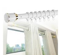 Barra de cortina ajustable sin taladrar, se extiende 500 cm para divisores de habitaciones, cortinas de ducha, dormitorios, salas de estar, balcones, ventanas de ala (blanco, 70-120 cm)