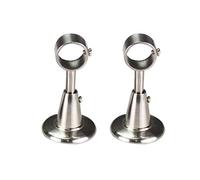 Barra de cortina ajustable, soporte para barra de cortina, 28 mm, 2 unidades (plata)