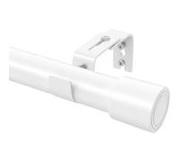 Barra de cortina con función telescópica como barra de apoyo en color blanco con tubo de 25 mm de grosor para grandes espacios en el estudio o sala de eventos de 185 a 310 cm, extensible para montaje