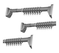 Barra de cortina con ventosa sin agujeros, barra de ducha extensible, barra para ropa, ventana, armario ropero, cuarto de baño, 410CM-500CM, 260CM-350CM, sin taladros ni tornillos(Color:Gris,Tamaño:26