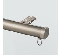 Barra de cortina corrediza resistente, riel de aluminio para montaje en techo o pared para sala de estar y dormitorio, acabado champán, 440 cm (4 x 110 cm) y diseño elegante