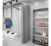 Barra de cortina de 90 cm, protección de privacidad para tiendas de ropa, vestidores comerciales, con cortina gris claro, partición de pared en forma de U para boutique