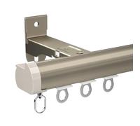 Barra de cortina de aluminio de 170 cm, barra de cortina deslizante para ventanas, duchas y divisiones, longitudes ajustables de 70 a 300 cm, fácil de instalar, elegante diseño lateral naranja